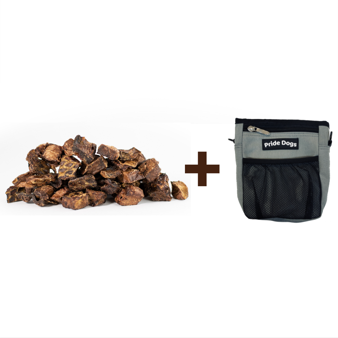 Trainingshappen Rinderlunge + PrideDogs Leckerlibeutel