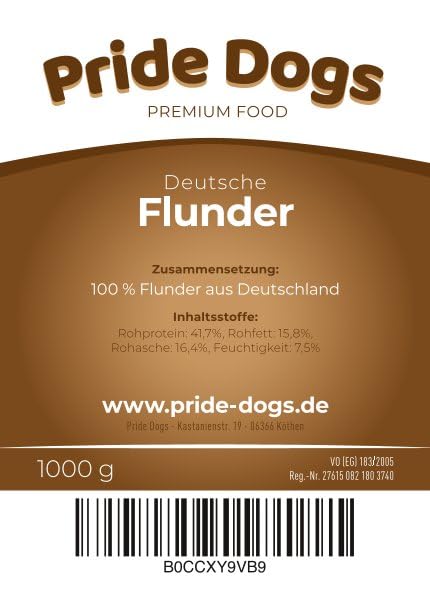 Flunder 1000g Der Premium Kausnack für Hunde von PrideDogs | 20-25 cm/Stück | 100% Deutsche Herstellung | geruchsneutraler Beutel (Flunder, 1kg)