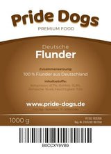 Flunder 1000g Der Premium Kausnack für Hunde von PrideDogs | 20-25 cm/Stück | 100% Deutsche Herstellung | geruchsneutraler Beutel (Flunder, 1kg)