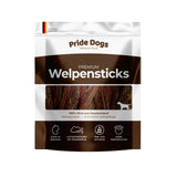 PrideDogs Welpensticks - natürlicher Kauknochen für kleine Hunde und Welpen - 100% Rindfleisch aus Deutscher Herstellung - getreidefreies Leckerli - natürliche Zahnpflege
