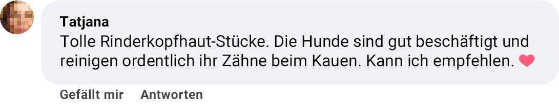 Kundenerfahrung mit PrideDogs Rinderkopfhaut