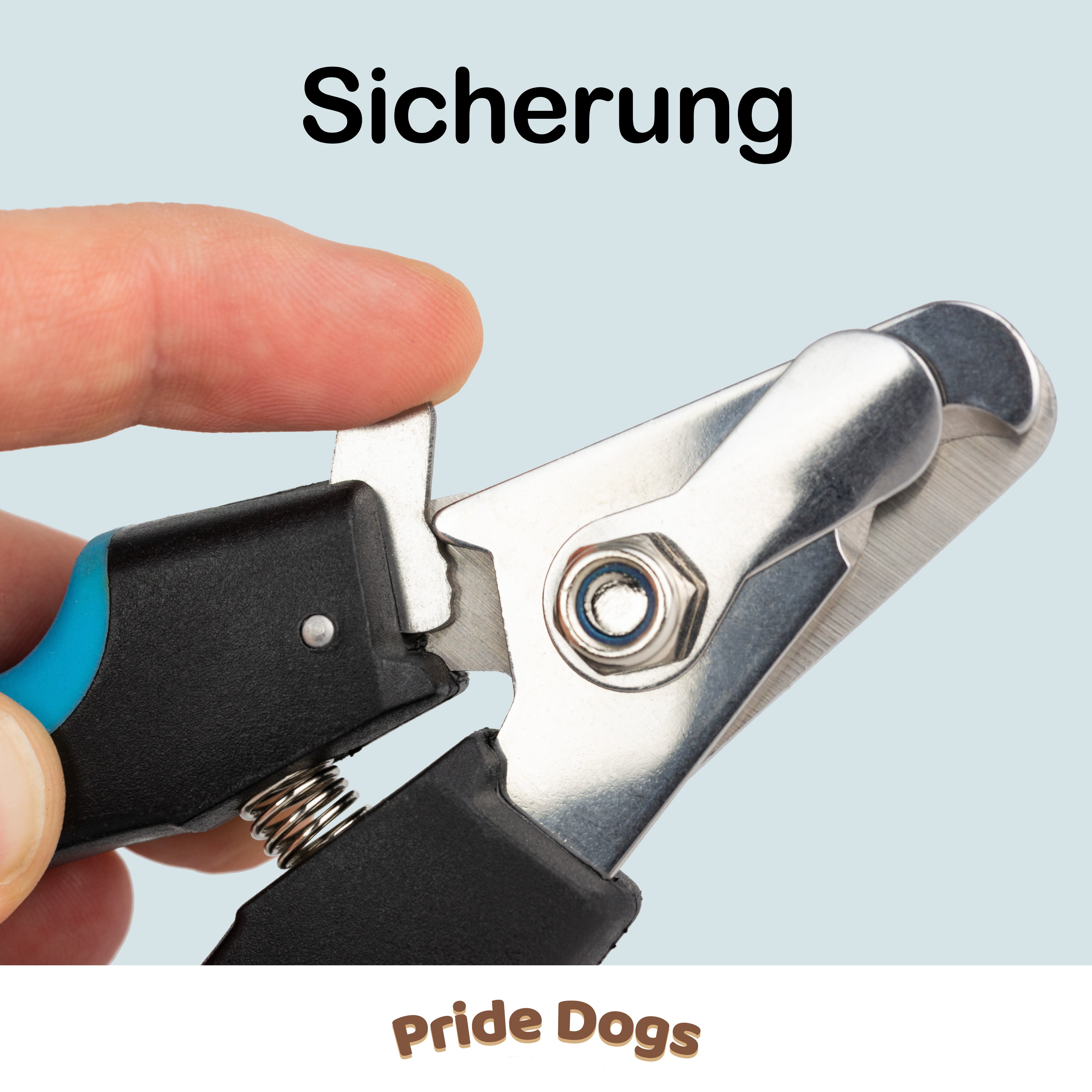 PrideDogs Krallenschere für Hunde & Katzen - Premium Qualität | Krallenzange, Krallenschneider für einfache & sichere Krallenpflege der Krallen inkl. Abstandshalter [Safety Guard]