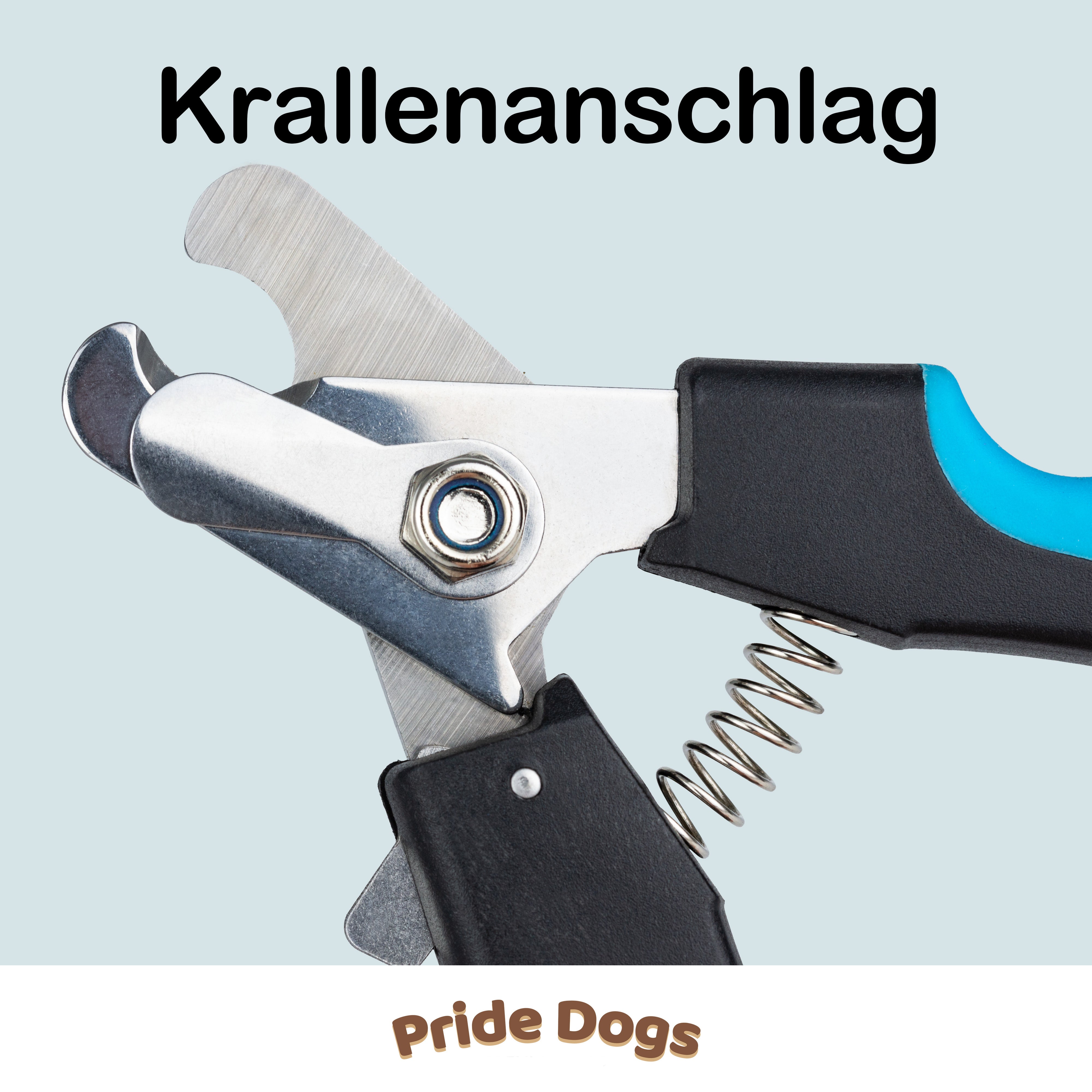 PrideDogs Krallenschere für Hunde & Katzen - Premium Qualität | Krallenzange, Krallenschneider für einfache & sichere Krallenpflege der Krallen inkl. Abstandshalter [Safety Guard]
